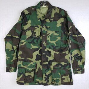 Military Shirt Jacket Camo Print Army Utility Cargo size L Men's
